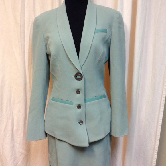 Chantal Thomass Paris Vintage Skirt Suit Mother of Pearl Buttons